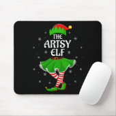 Tapis De Souris Womens Artsy Elf Christmas Family Girls Women Elf (Avec souris)