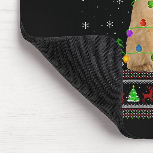 Tapis De Souris Womens Brussels Griffon Dog Ugly Christmas Sweater (Coin)