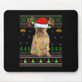Tapis De Souris Womens Brussels Griffon Dog Ugly Christmas Sweater (Devant)