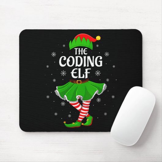 Tapis De Souris Womens Coding Elf Christmas Family Girls Women Elf (Avec souris)