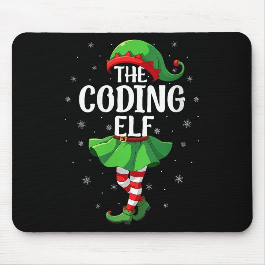 Tapis De Souris Womens Coding Elf Christmas Girls Women Elf Squad (Devant)