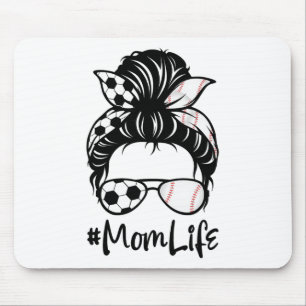 Tapis De Souris Womens Cute Mom Life Football Noeud Sale Vie Mère