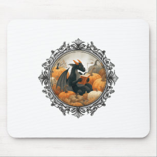 Tapis De Souris Womens Dragon Lecture Livres Avec Automne Citrouil