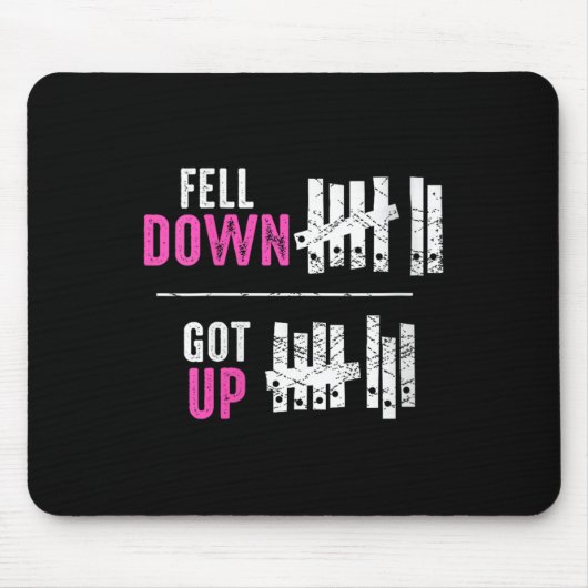 Tapis De Souris Womens Fell Down Got Up Motivational Funny Sitive  (Devant)