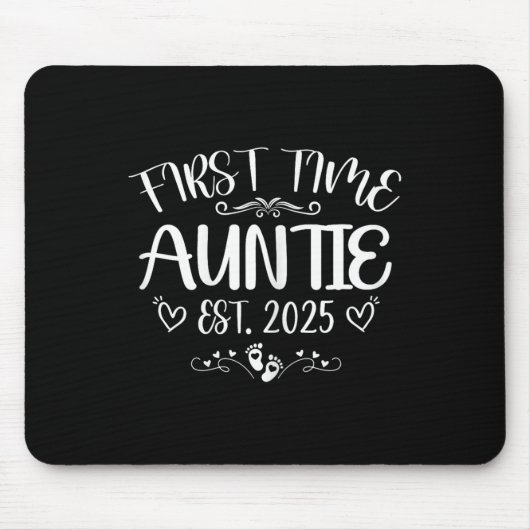 Tapis De Souris Womens First Time Auntie Est 2025 Soon To Be Mom M (Devant)