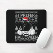 Tapis De Souris Womens Funny I Prefer Halloween Black Cat Ugly Chr (Avec souris)