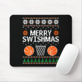 Tapis De Souris Womens Funny Merry Swishmas Xmas Basketball Ugly C (Avec souris)