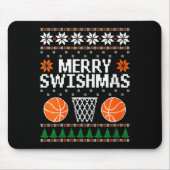 Tapis De Souris Womens Funny Merry Swishmas Xmas Basketball Ugly C (Devant)