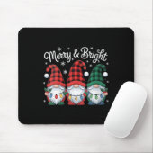 Tapis De Souris Womens Gnomes Merry And Bright Christmas Lights Bu (Avec souris)
