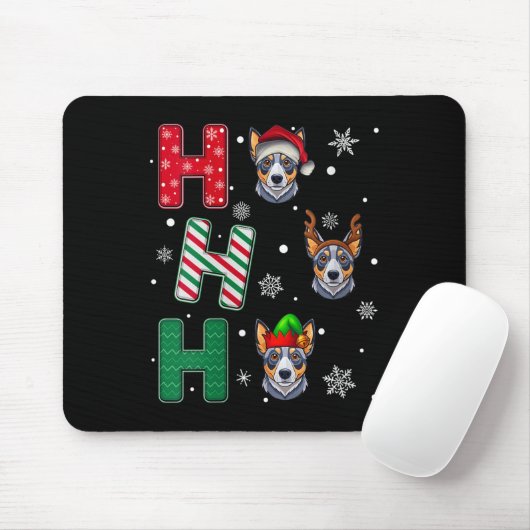 Tapis De Souris Womens Ho Ho Ho Blue Heeler Dog Matching Christmas (Avec souris)