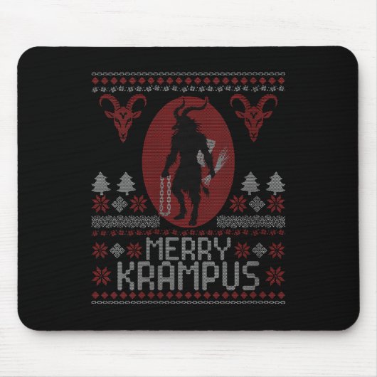 Tapis De Souris Womens Merry Krampus Horror Creepy Evil Funny Ugly (Devant)