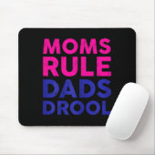 Tapis De Souris Womens Moms Rule Dads Drool Funny Mother's Day Gra (Avec souris)