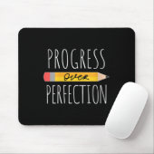 Tapis De Souris Womens Motivational Progress Over Perfection Back  (Avec souris)