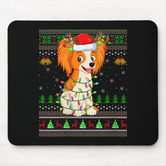Tapis De Souris Womens Pallon Dog Ugly Christmas Sweaters Holiday  (Devant)