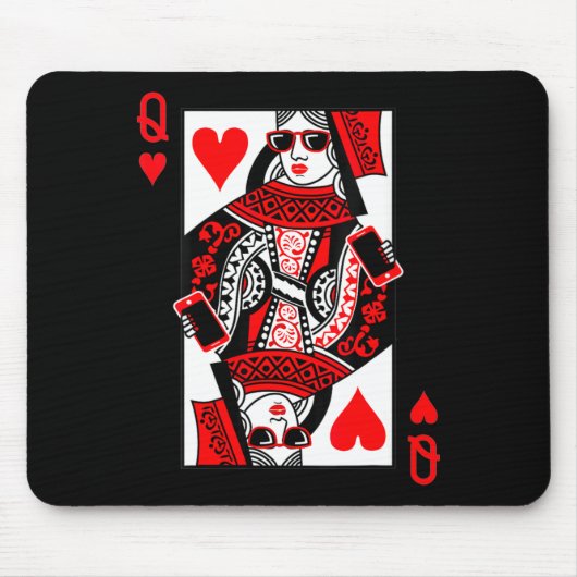 Tapis De Souris Womens Queen Of Hearts - Vintage Valentine's Day C (Devant)