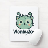 Tapis De Souris Wonky Zoo Chat Mousepad | Accessoire de bureau amu (Avec souris)