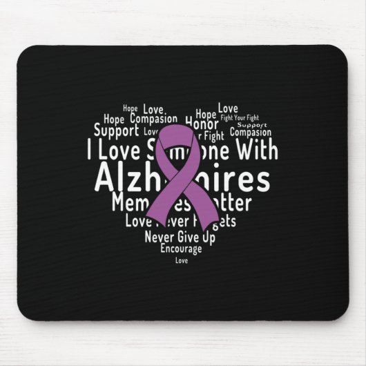 Tapis De Souris Word Cloud appuie Alzheimer Alzheimers Sensibilisa (Devant)