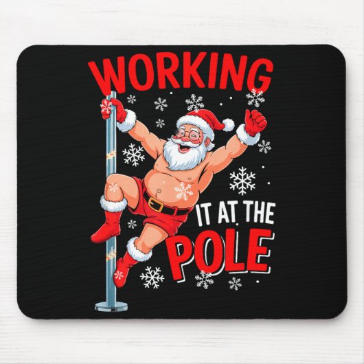 Tapis De Souris Working At Le Xmas Santa Dancing Funny Joke Dirty  (Devant)