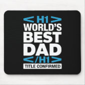 Tapis De Souris World's Best Dad H1 HTML Programmer Desk (Devant)