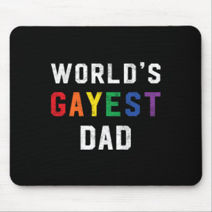 Tapis De Souris Worlds Gayest Papa mignon Gay pride Lgbt Fête des