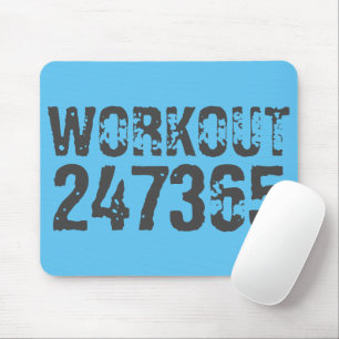 Tapis De Souris Worn out and scratched text Workout 247365 blue