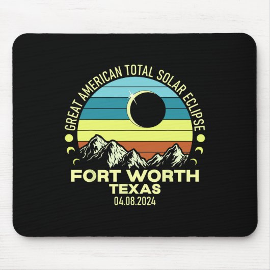 Tapis De Souris Worth Texas Total Solar Eclipse 2024 (Devant)