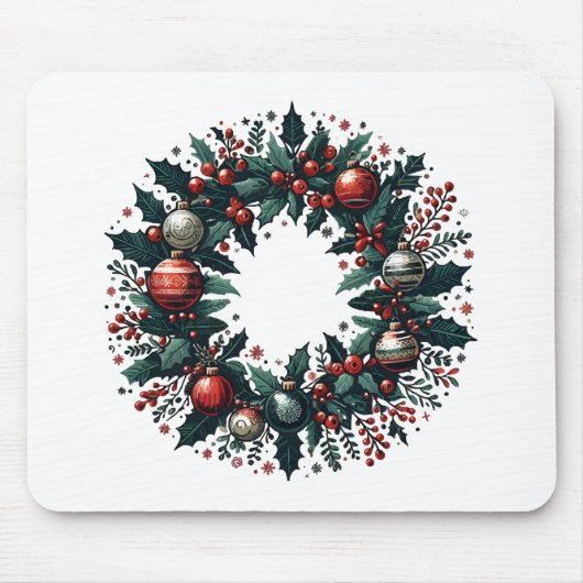 Tapis De Souris Wreath de Noël (Devant)