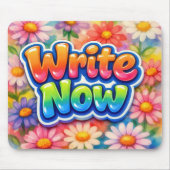 Tapis De Souris Write Now Text with Vibrant Daisies (Devant)