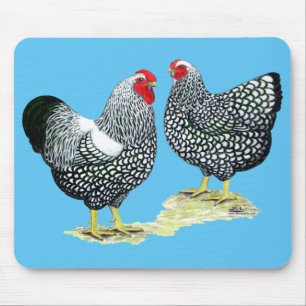 Tapis De Souris Wyandottes Silver-laced Pair
