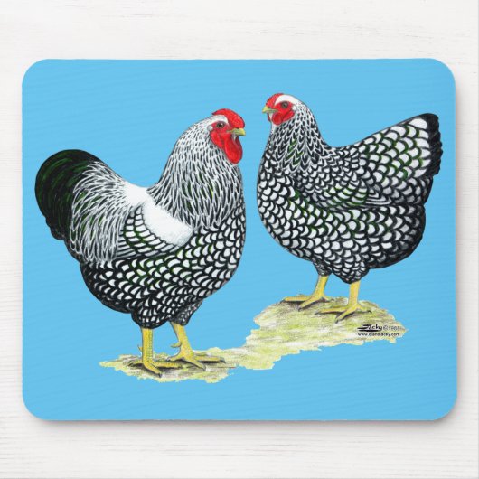 Tapis De Souris Wyandottes Silver-laced Pair (Devant)