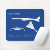 Tapis De Souris XB-70 Valkyrie - Plan de plan d'avion ABD (Avec souris)