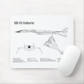 Tapis De Souris XB-70 Valkyrie - Plans de plan d'avion BD (Avec souris)