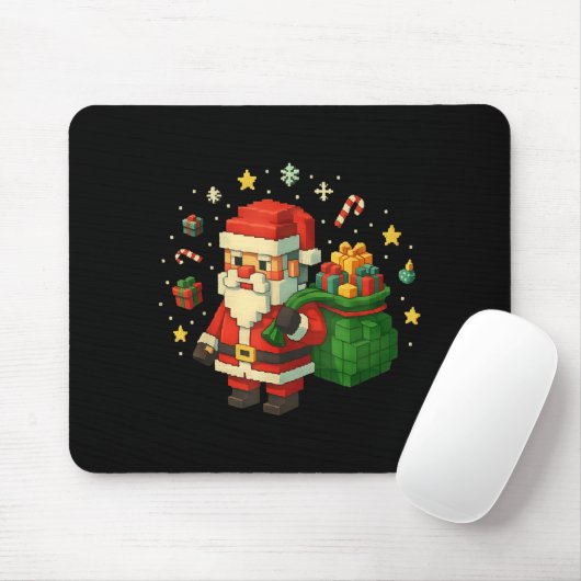 Tapis De Souris Xel Santa Claus With Retro Gamer Christmas  (Avec souris)