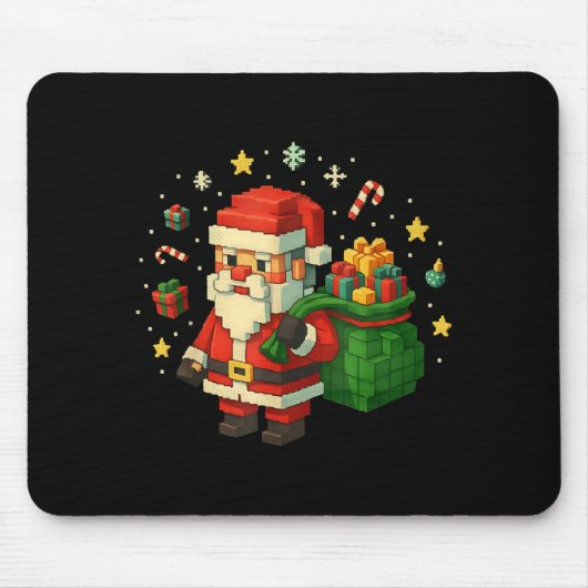 Tapis De Souris Xel Santa Claus With Retro Gamer Christmas  (Devant)