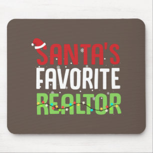 Tapis De Souris Xmas de l'agent immobilier préféré Père Noël amusa