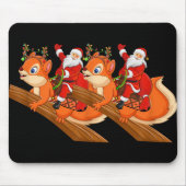 Tapis De Souris Xmas Family Matching Funny Santa Riding Squirrel C (Devant)