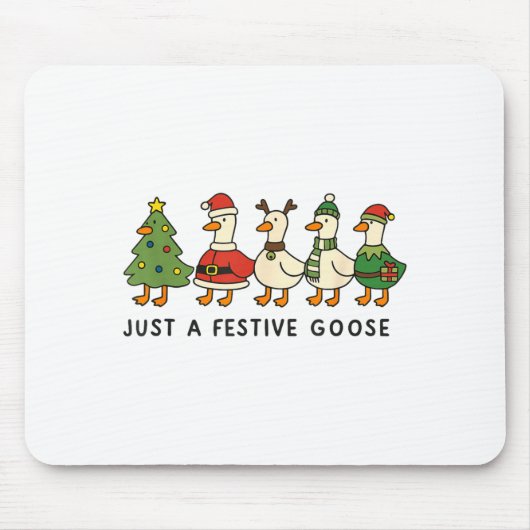 Tapis De Souris Xmas Funny Silly Goose Christmas Pjs Just A Festiv (Devant)