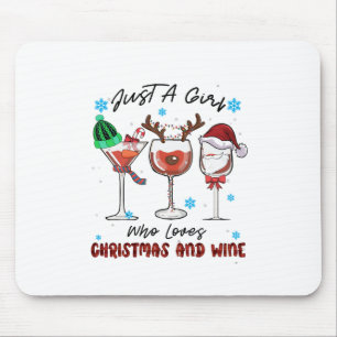 Tapis De Souris Xmas Gift Just A Girl Who Loves Christmas And Wine