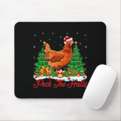Tapis De Souris Xmas Lighting Santa Hat Chicken Christmas Tree  (Avec souris)