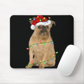 Tapis De Souris Xmas Lights Santa Hat Brussels Griffon Dog Christm (Avec souris)