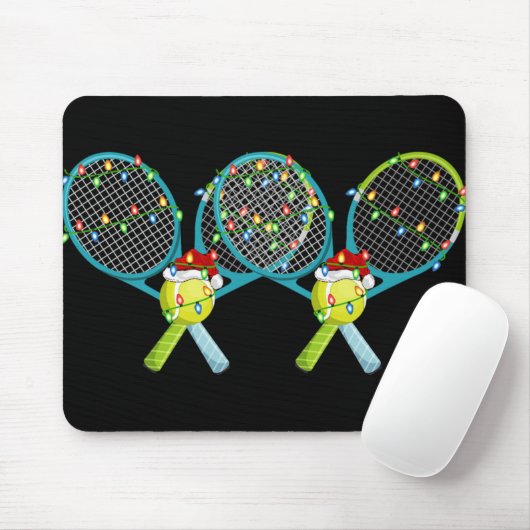 Tapis De Souris Xmas Lights Santa Hat Tennis Christmas Premium T S (Avec souris)