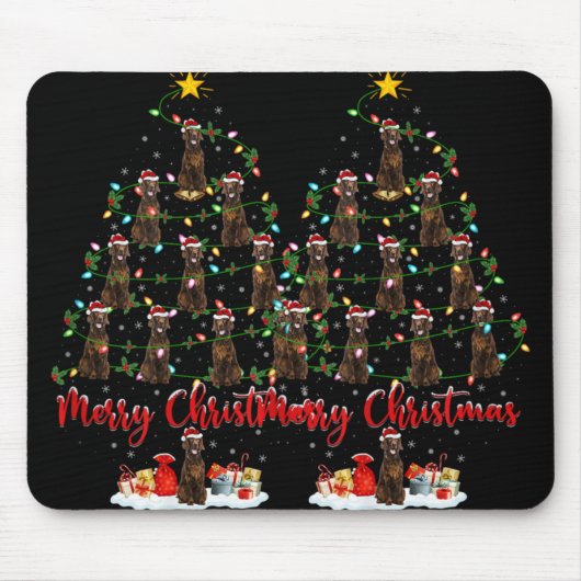 Tapis De Souris Xmas Lights Santa Irish Setter Dog Christmas Tree (Devant)