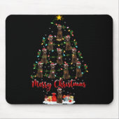 Tapis De Souris Xmas Lights Santa Irish Setter Dog Christmas Tree  (Devant)