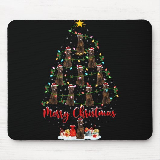 Tapis De Souris Xmas Lights Santa Irish Setter Dog Christmas Tree (Devant)