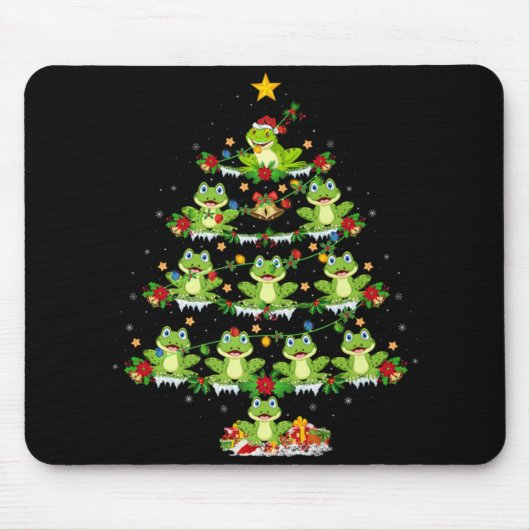 Tapis De Souris Xmas Lights Santa Tree Frog Christmas Tree Premium (Devant)