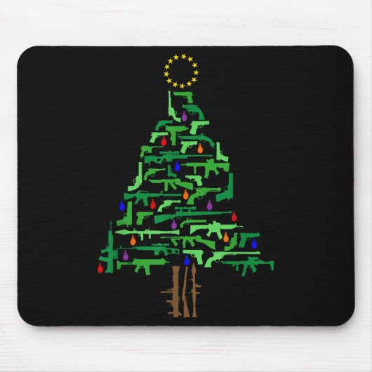 Tapis De Souris Xmas Patriotic 2nd Amendment Gun Christmas Tree (Devant)