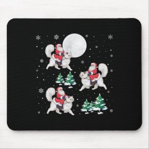 Tapis De Souris Xmas Tree Père Noël équitation Perse Chat drôle No