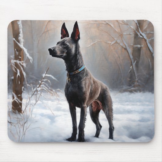 Tapis De Souris Xoloitzcuintli Laisser neiger Noël (Devant)