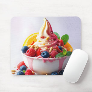 Tapis De Souris Yaourt glacé avec fruits et noix