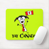 Tapis De Souris Yay Canada ! Mousepad (Avec souris)